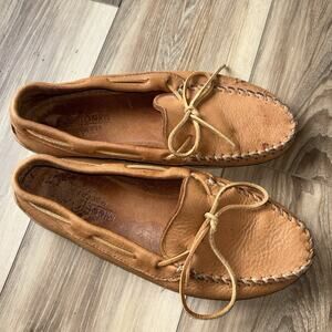 MINNETONKA Kilty Moosehide Moccasins 12M Hard Sole